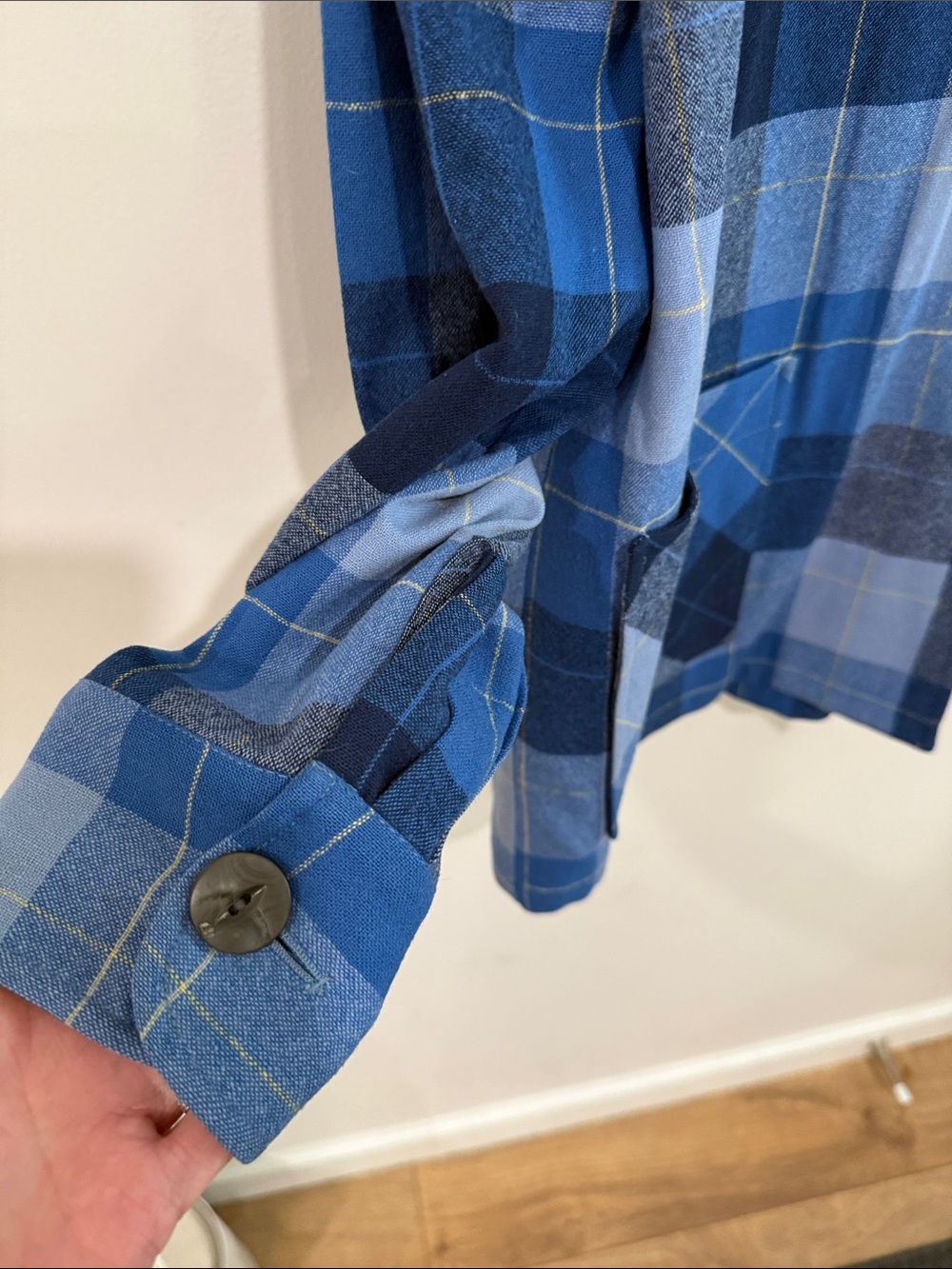 Pendleton Blue Multi-Plaid Wool Button Jacket - Picture 5 of 10
